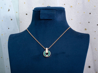 [Kincade Jewelrys] COLLAR GARI ORO ROSA MALAQUITA