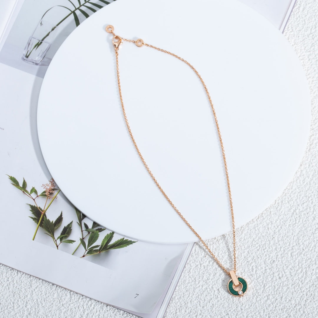 [Kincade Jewelrys] COLLAR GARI ORO ROSA MALAQUITA