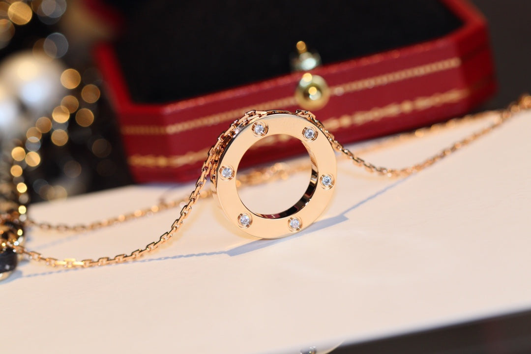 [Kincade Jewelrys] COLLAR DE AMOR 16MM 6 DIAMANTES ORO ROSA