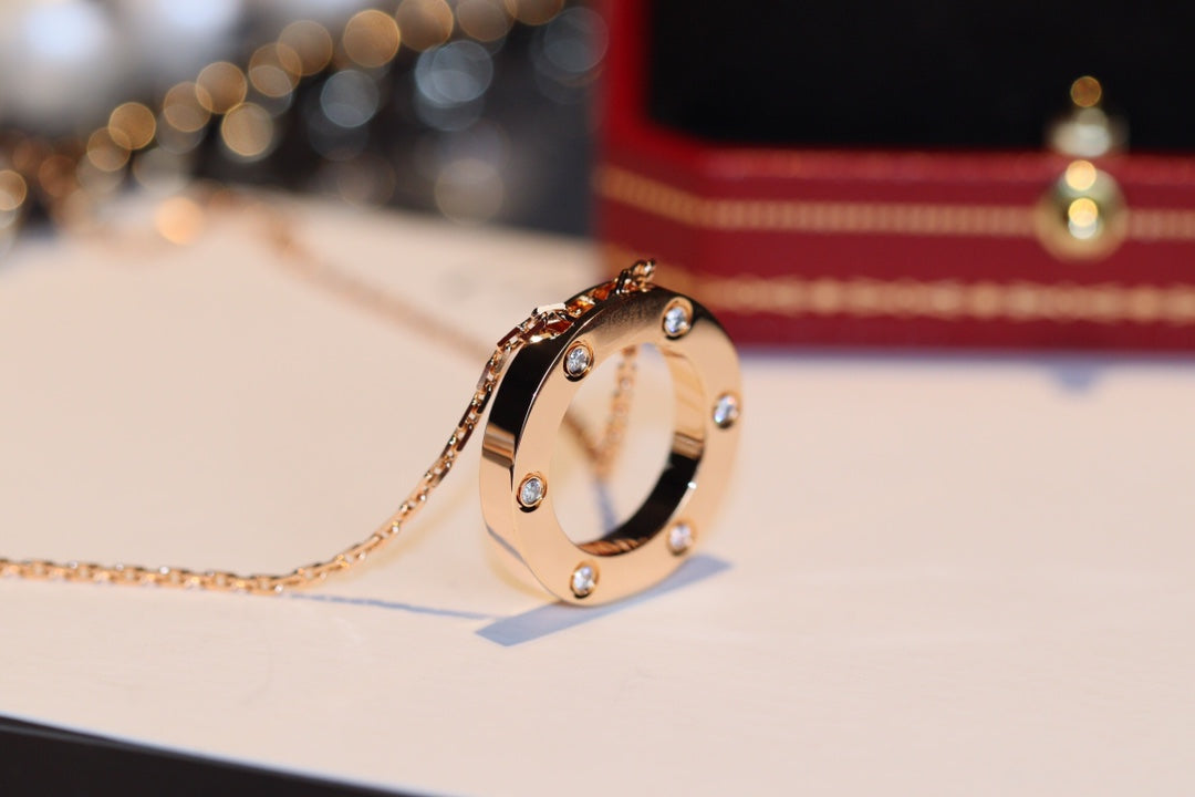 [Kincade Jewelrys] COLLAR DE AMOR 16MM 6 DIAMANTES ORO ROSA