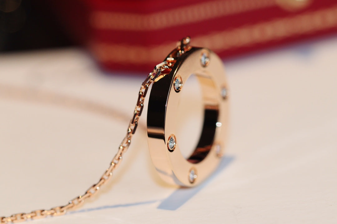 [Kincade Jewelrys] COLLAR DE AMOR 16MM 6 DIAMANTES ORO ROSA