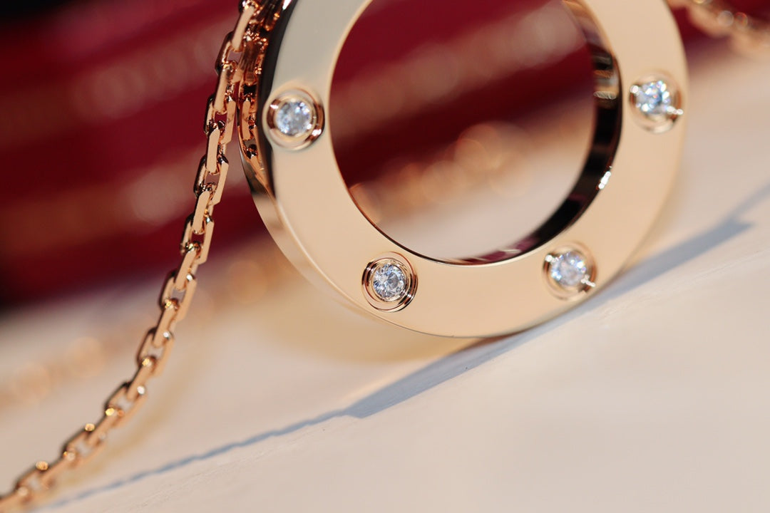 [Kincade Jewelrys] COLLAR DE AMOR 16MM 6 DIAMANTES ORO ROSA