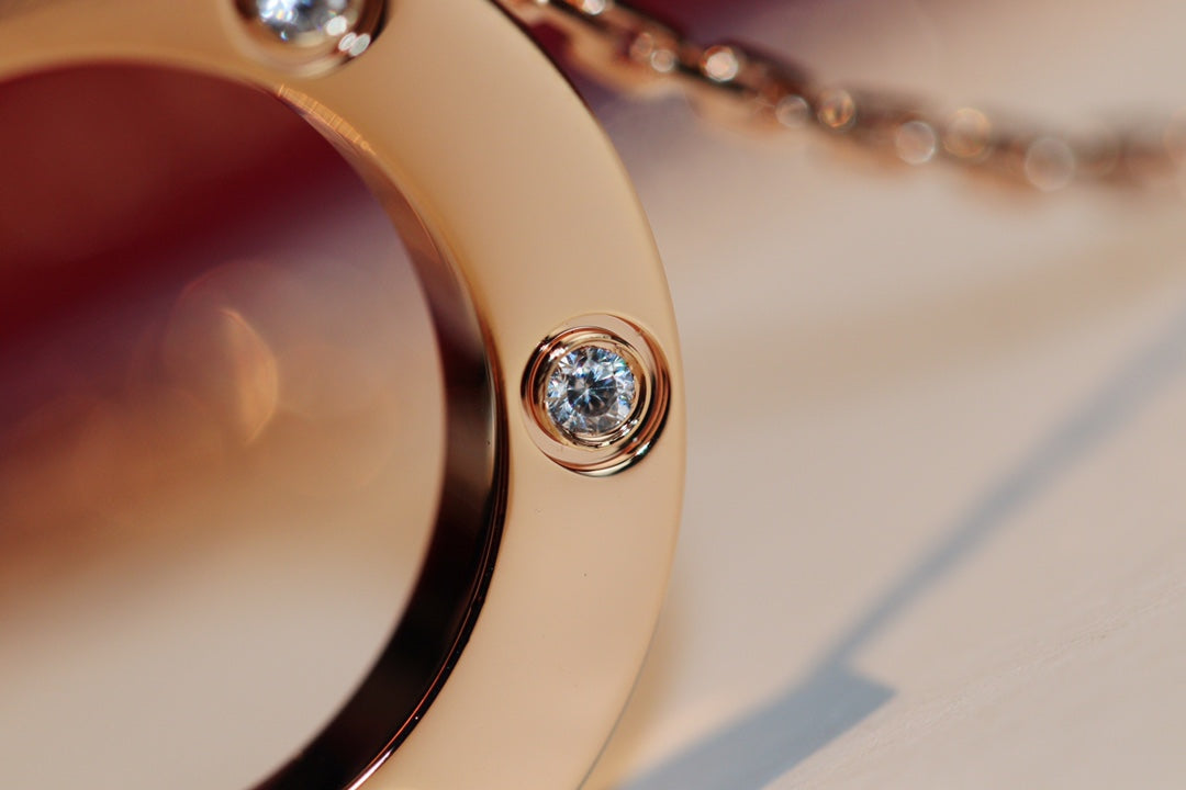 [Kincade Jewelrys] COLLAR DE AMOR 16MM 6 DIAMANTES ORO ROSA
