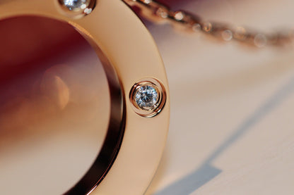 [Kincade Jewelrys] COLLAR DE AMOR 16MM 6 DIAMANTES ORO ROSA