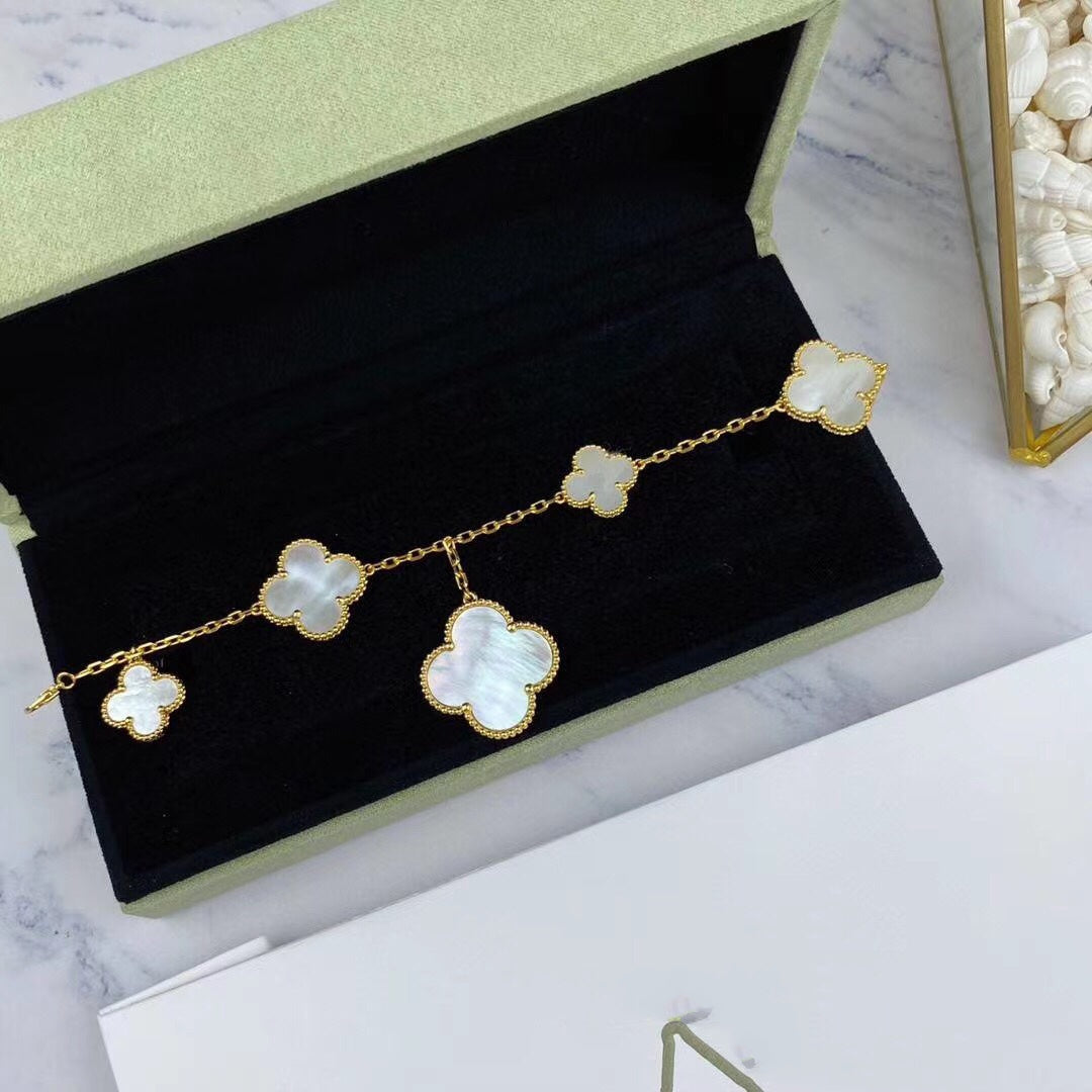 [Kincade Jewelrys]MAGIC CLOVER MOP GOLD BRACELET 5 MOTIFS
