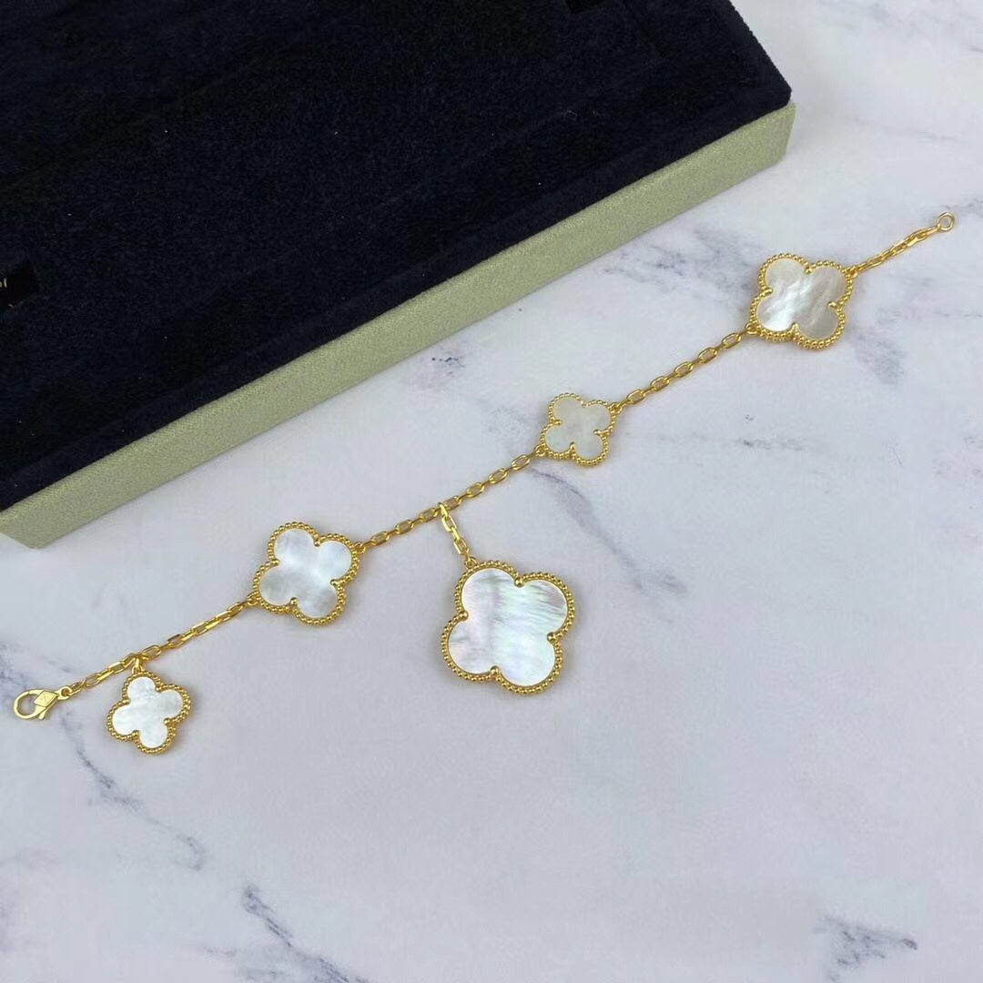 [Kincade Jewelrys]MAGIC CLOVER MOP GOLD BRACELET 5 MOTIFS