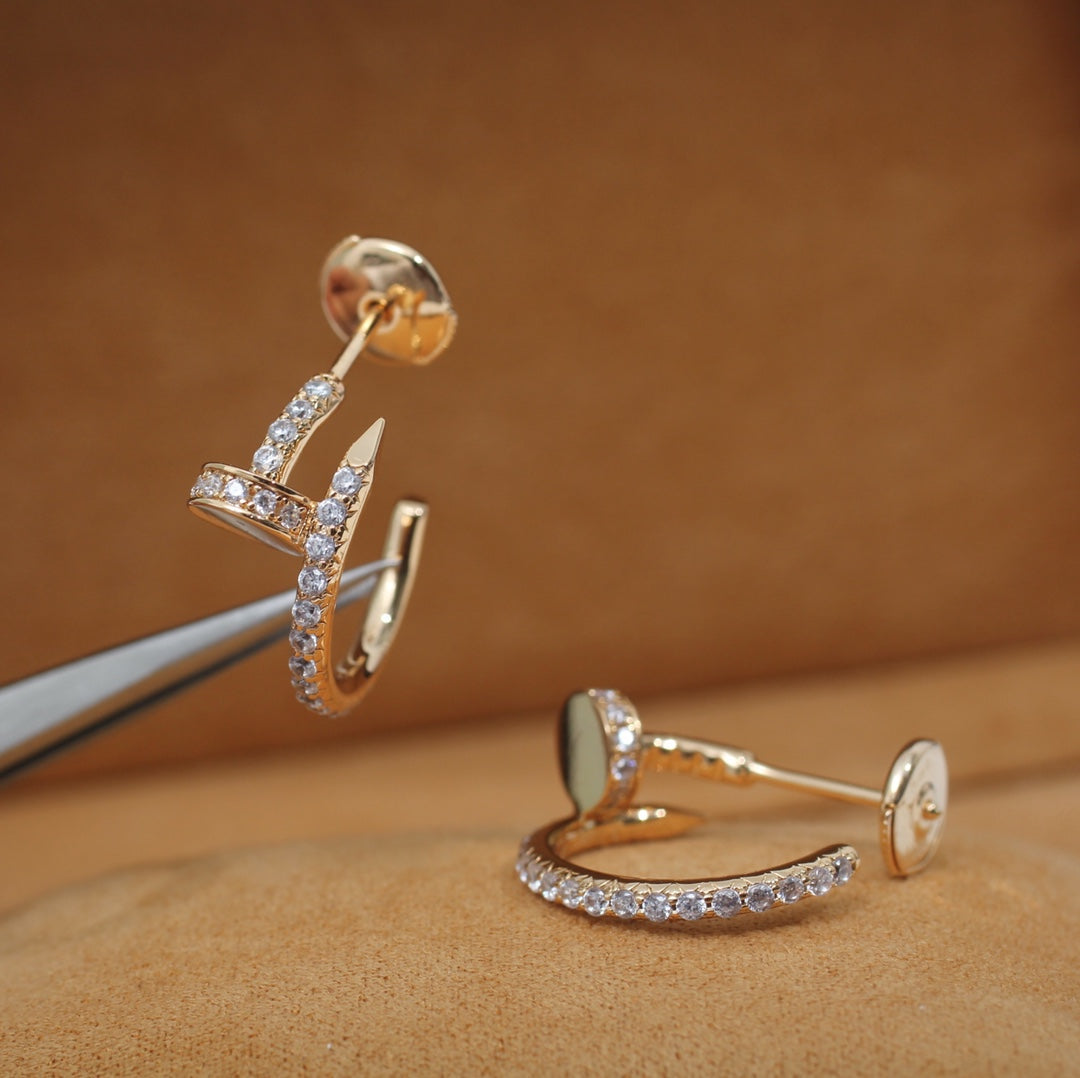 [Kincade Jewelrys]JUSTE EARRINGS 12.75MM PINK GOLD DIAMOND
