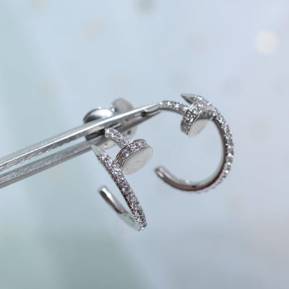 [Kincade Jewelrys]JUSTE EARRINGS 12.75MM SILVER DIAMOND
