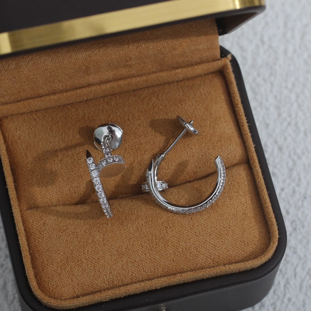 [Kincade Jewelrys]JUSTE EARRINGS 12.75MM SILVER DIAMOND