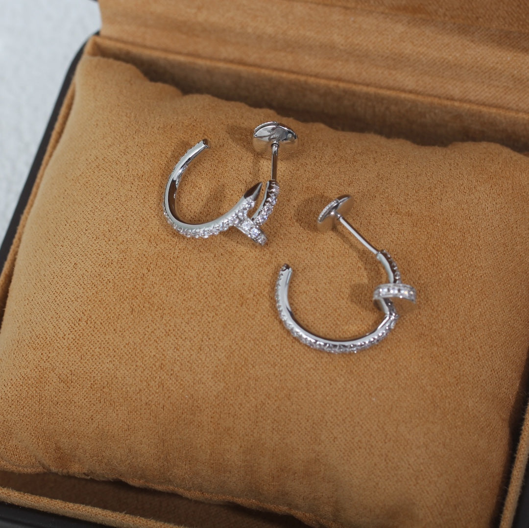 [Kincade Jewelrys]JUSTE EARRINGS 12.75MM SILVER DIAMOND