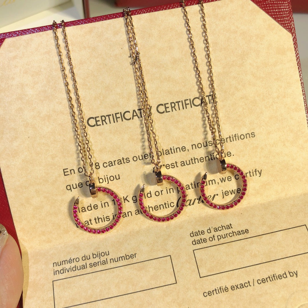 [Kincade Jewelrys]JUSTE NECKLACE GOLD RED DIAMONDS