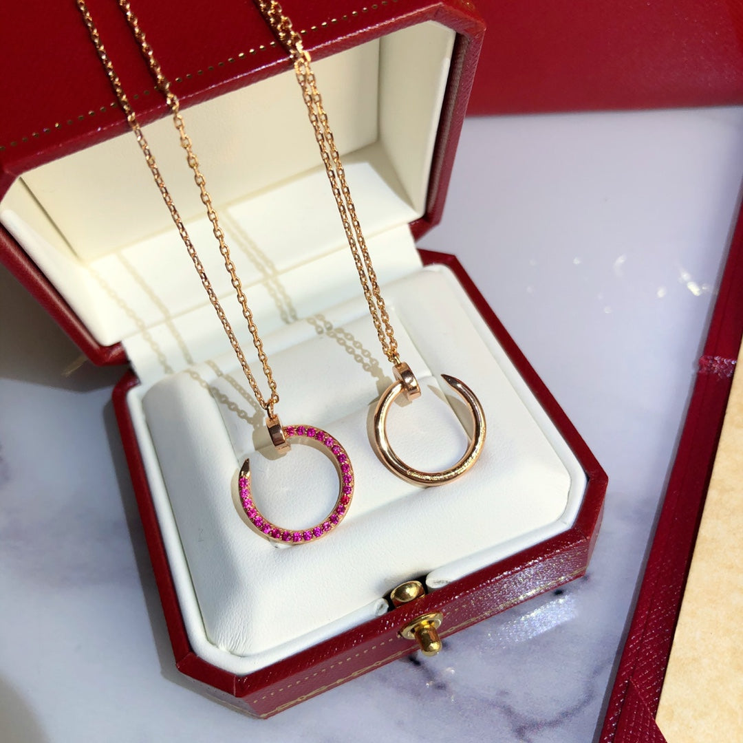[Kincade Jewelrys]JUSTE NECKLACE GOLD RED DIAMONDS