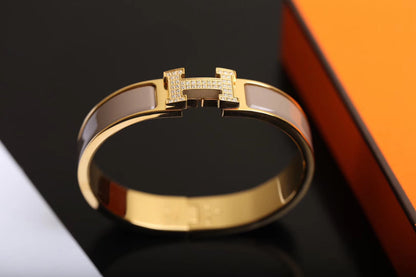 [Joyas Kincade]Pulsera H de oro y diamantes
