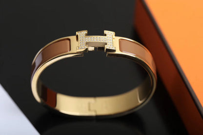 [Joyas Kincade]Pulsera H de oro y diamantes