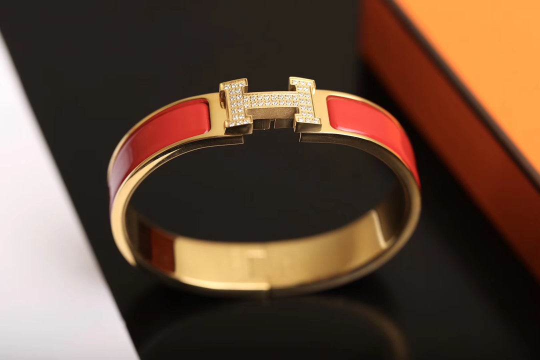 [Joyas Kincade]Pulsera H de oro y diamantes