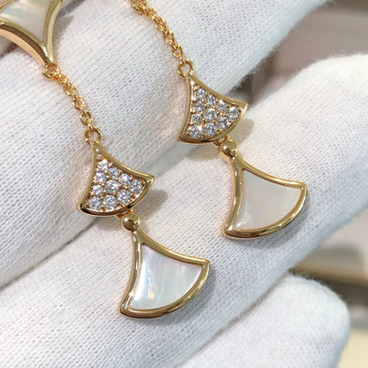 [Kincade Jewelrys]DREAM EARRINGS 3 MOTIFS DIAMOND MOP PINK GOLD