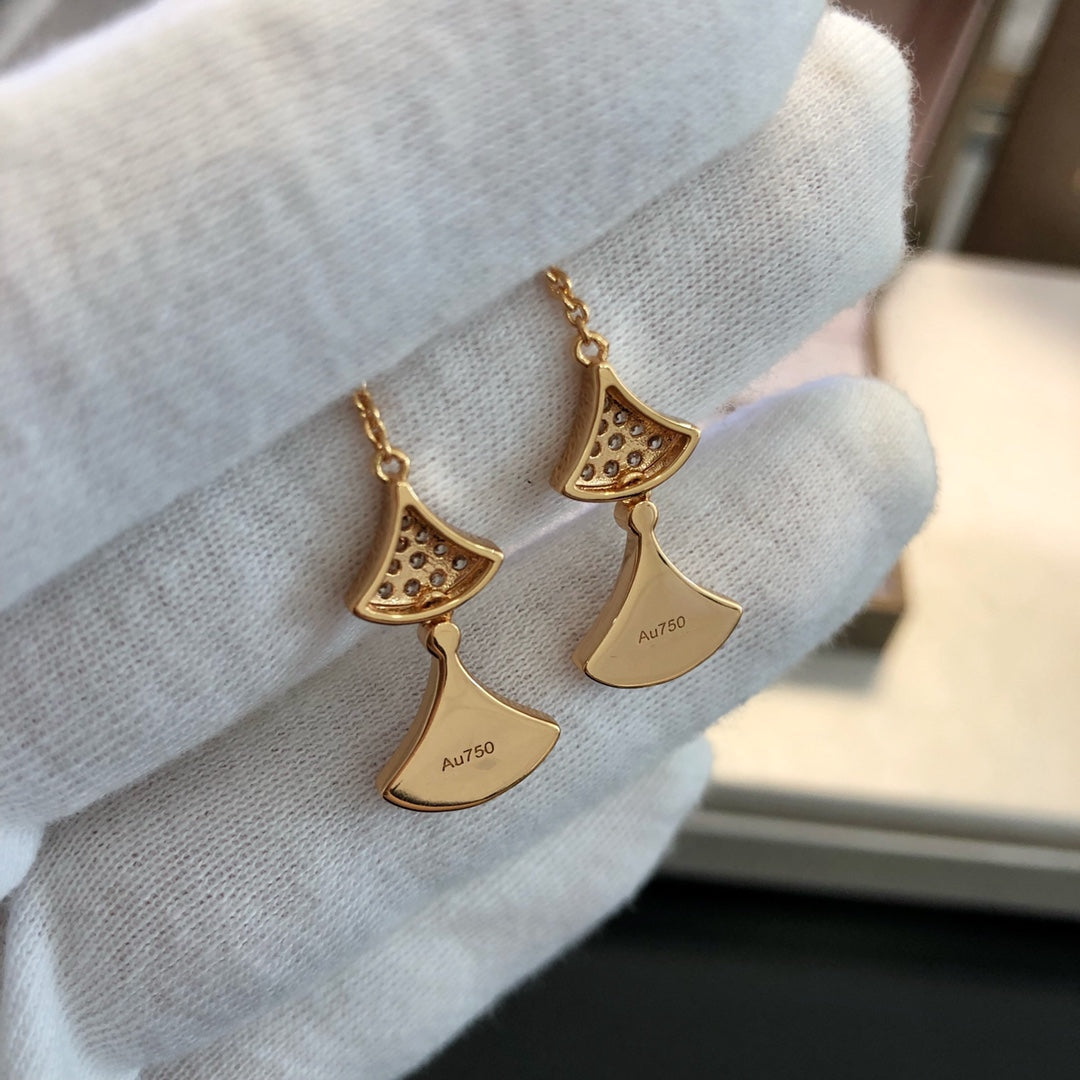 [Kincade Jewelrys]DREAM EARRINGS 3 MOTIFS DIAMOND MOP PINK GOLD