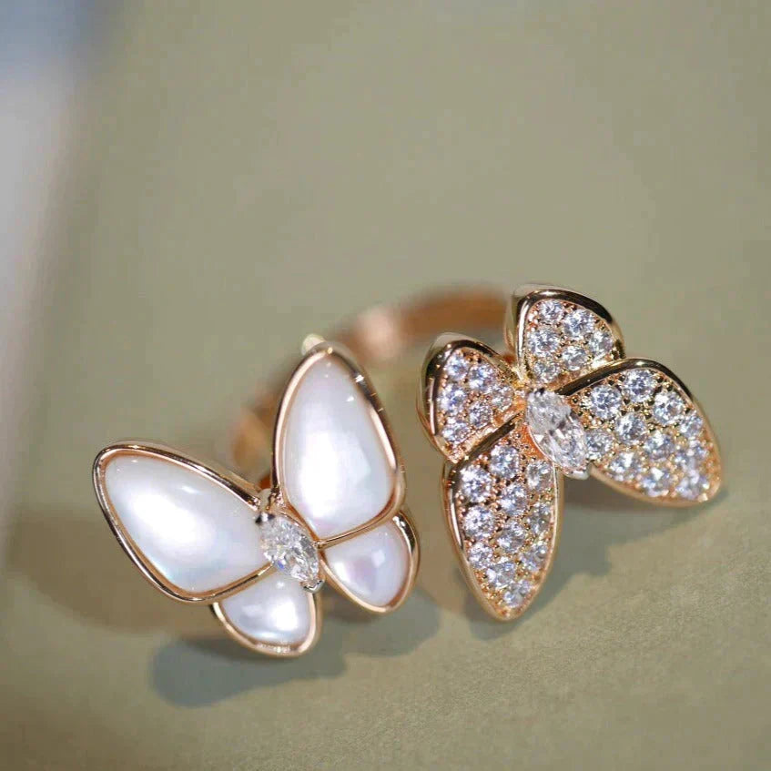 [Kincade Jewelrys]TWIN BUTTERFLY DIAMOND MOP RING