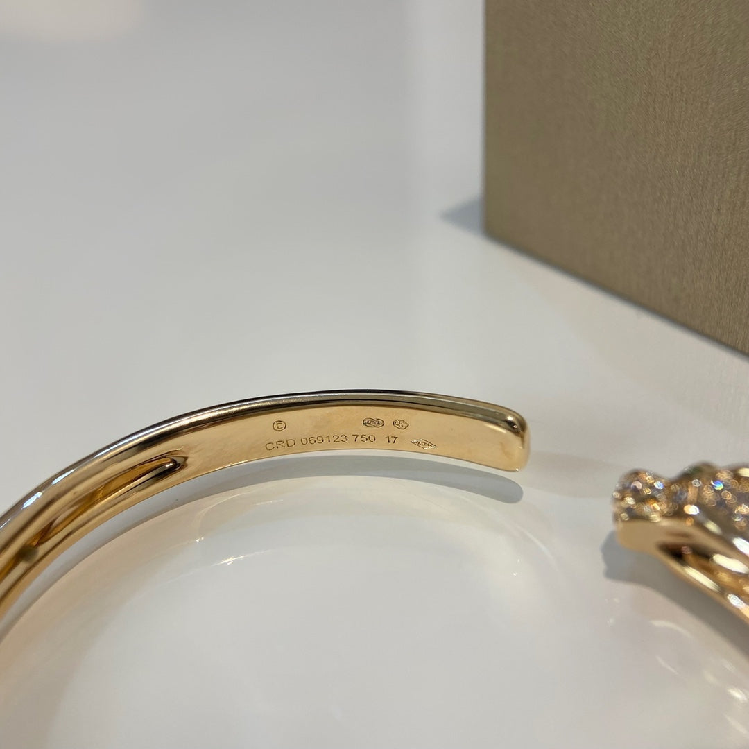 [Kincade Jewelrys]PANTHERE GOLD DIAMOND OPEN BRACELET