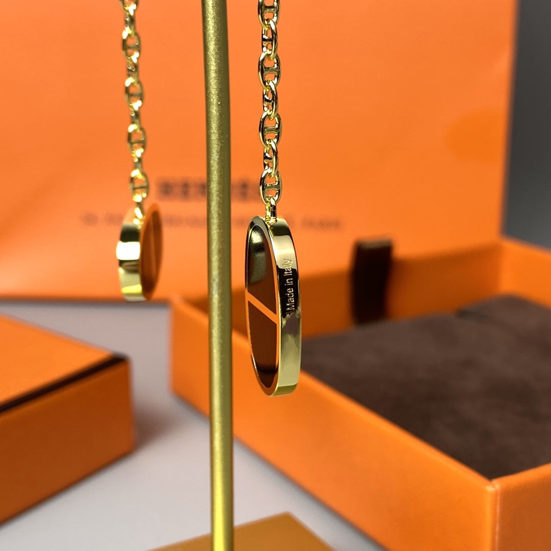 [Kincade Jewelrys]CHAINE VERSO BLACK CERAMIC EARRINGS