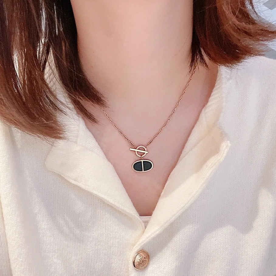 [Kincade Jewelrys]CHAINE VERSO BLACK CERAMIC NECKLACE