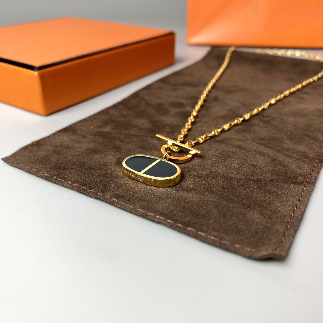 [Kincade Jewelrys]CHAINE VERSO BLACK CERAMIC NECKLACE
