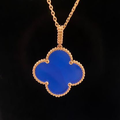 [Kincade Jewelrys]CLOVER 25MM NECKLACE TURQUOISE ROSE GOLD