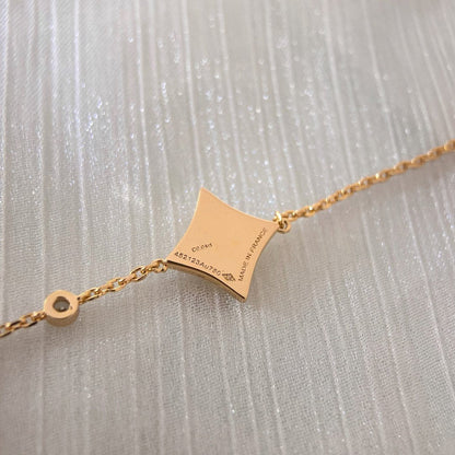 [Kincade Jewelrys]Pulsera de cornalina color estrella en oro rosa con diamantes