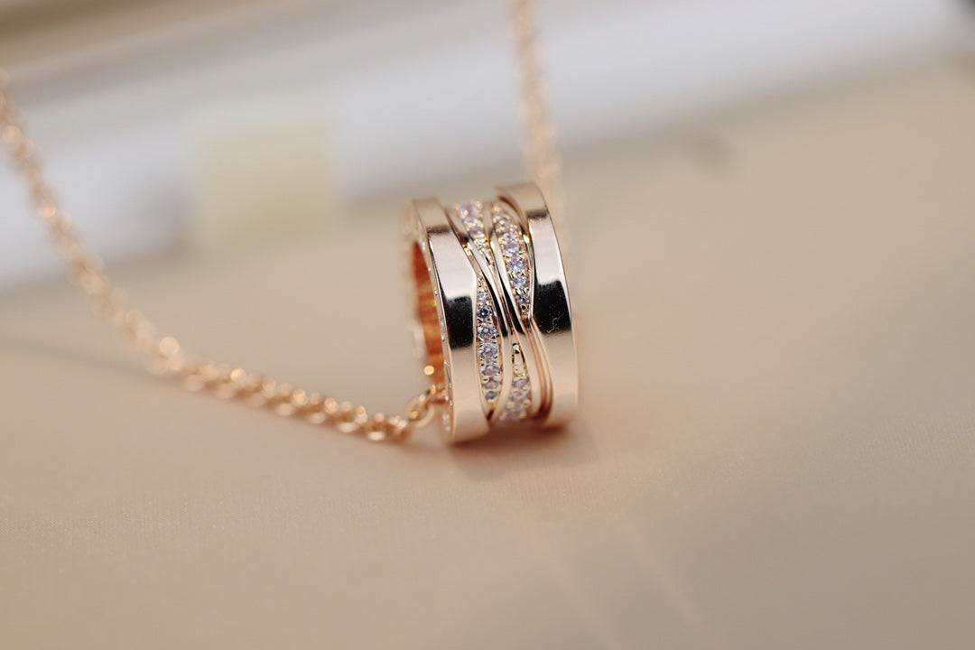 [Kincade Jewelrys]ZERO 1 PINK GOLD DIAMOND NECKLACE