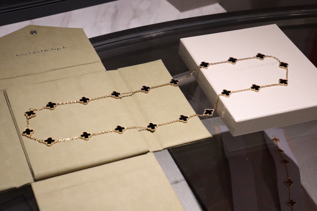 [Kincade Jewelrys] TRÉBOL 20 MOTIVOS ÓNIX ORO ROSA