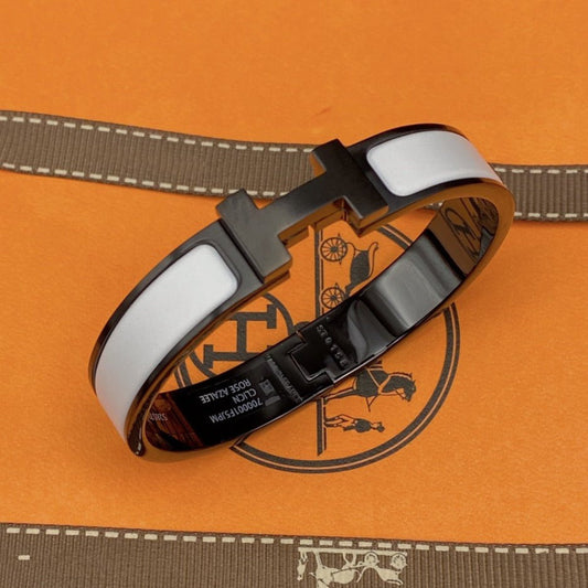 [Kincade Jewelrys]H BRACELET 12MM BLACK WHITE CERAMIC