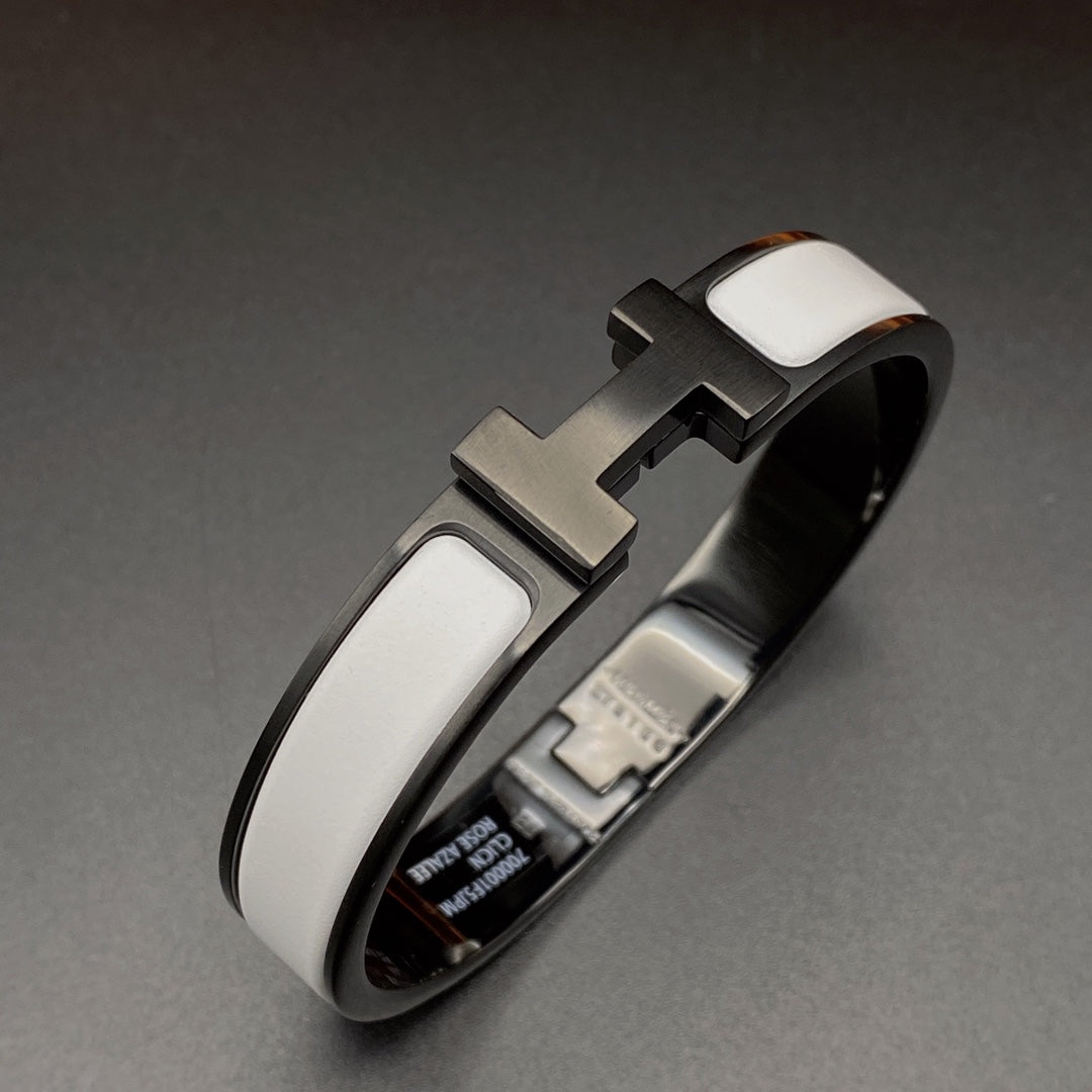 [Kincade Jewelrys] PULSERA H 12MM CERÁMICA BLANCA Y NEGRA