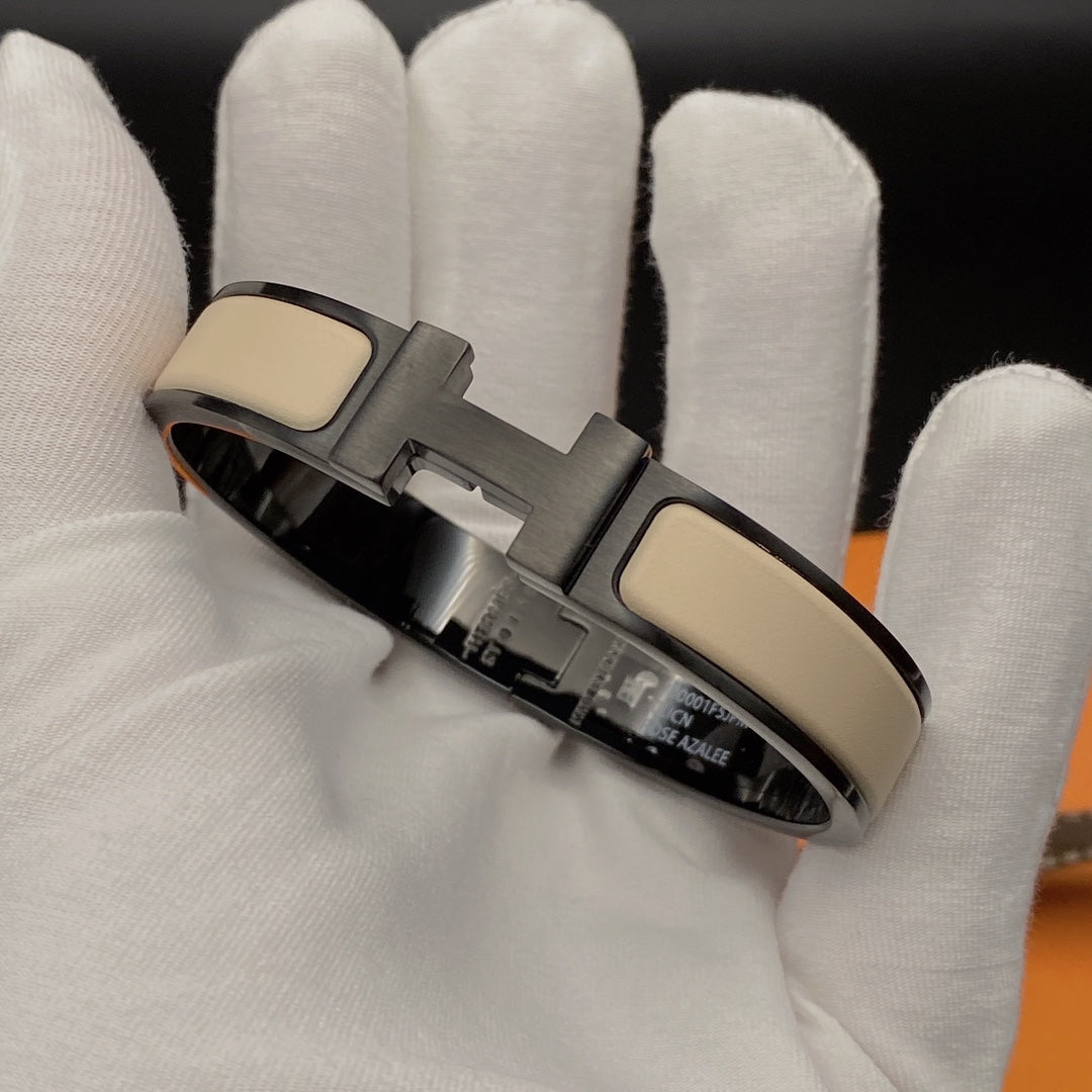 [Kincade Jewelrys] PULSERA H 12MM CERÁMICA NEGRA BEIGE
