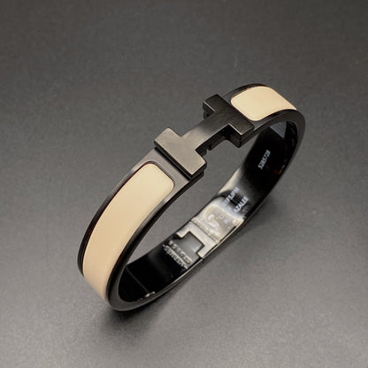 [Kincade Jewelrys] PULSERA H 12MM CERÁMICA NEGRA BEIGE