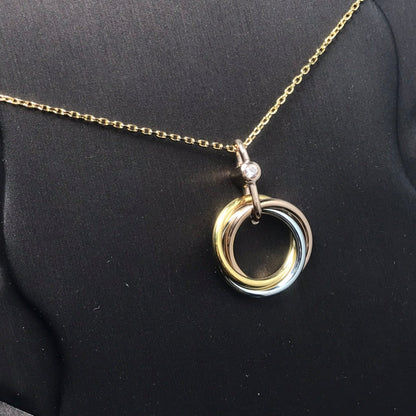 [Kincade Jewelrys]TRINITY SILVER GOLD PINK GOLD NECKLACE