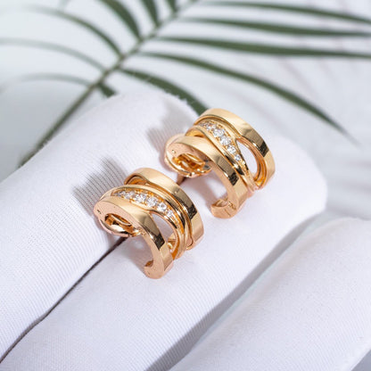 [Kincade Jewelrys]ZERO 1 PINK GOLD DIAMONDS EARRINGS