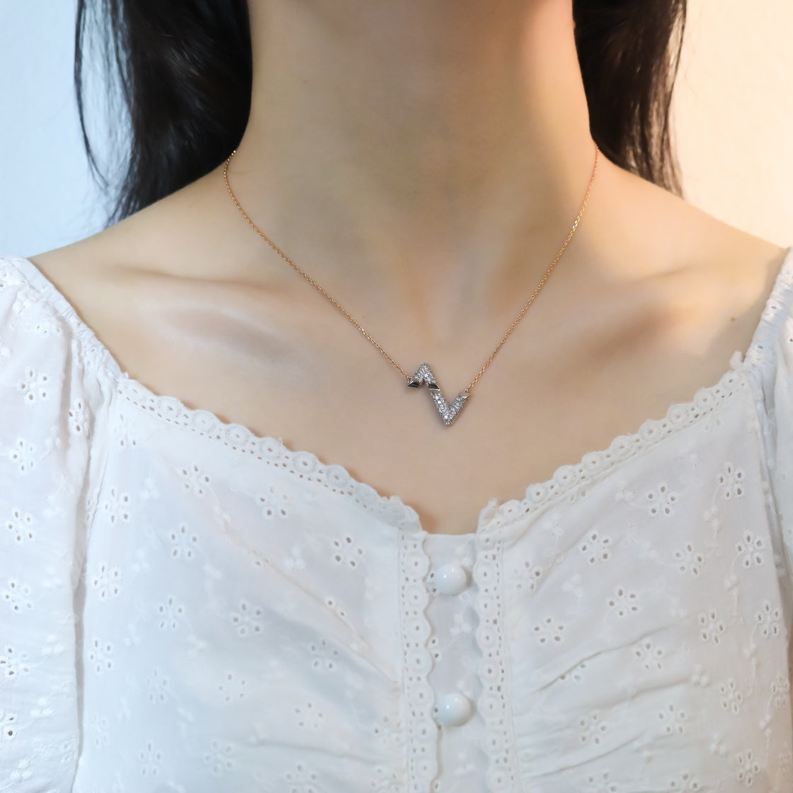 [Kincade Jewelrys]VOLT SILVER DIAMOND PEDANT NECKLACE