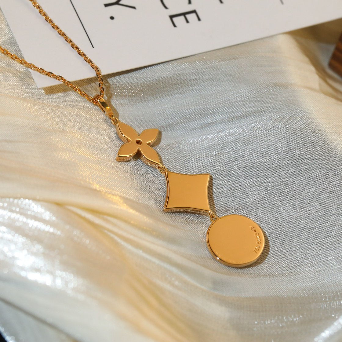 [Kincade Jewelrys]STAR AND SUN DIAMOND PINK GOLD NECKLACE