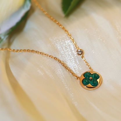 [Kincade Jewelrys]SUN PEDANT PINK GOLD 1 DIAMOND NECKLACE