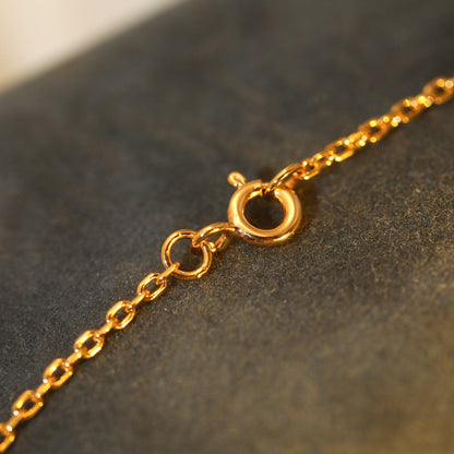 [Kincade Jewelrys]SUN PEDANT PINK GOLD 1 DIAMOND NECKLACE