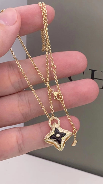 [Kincade Jewelrys]STAR PEDANT PINK GOLD DIAMOND NECKLACE
