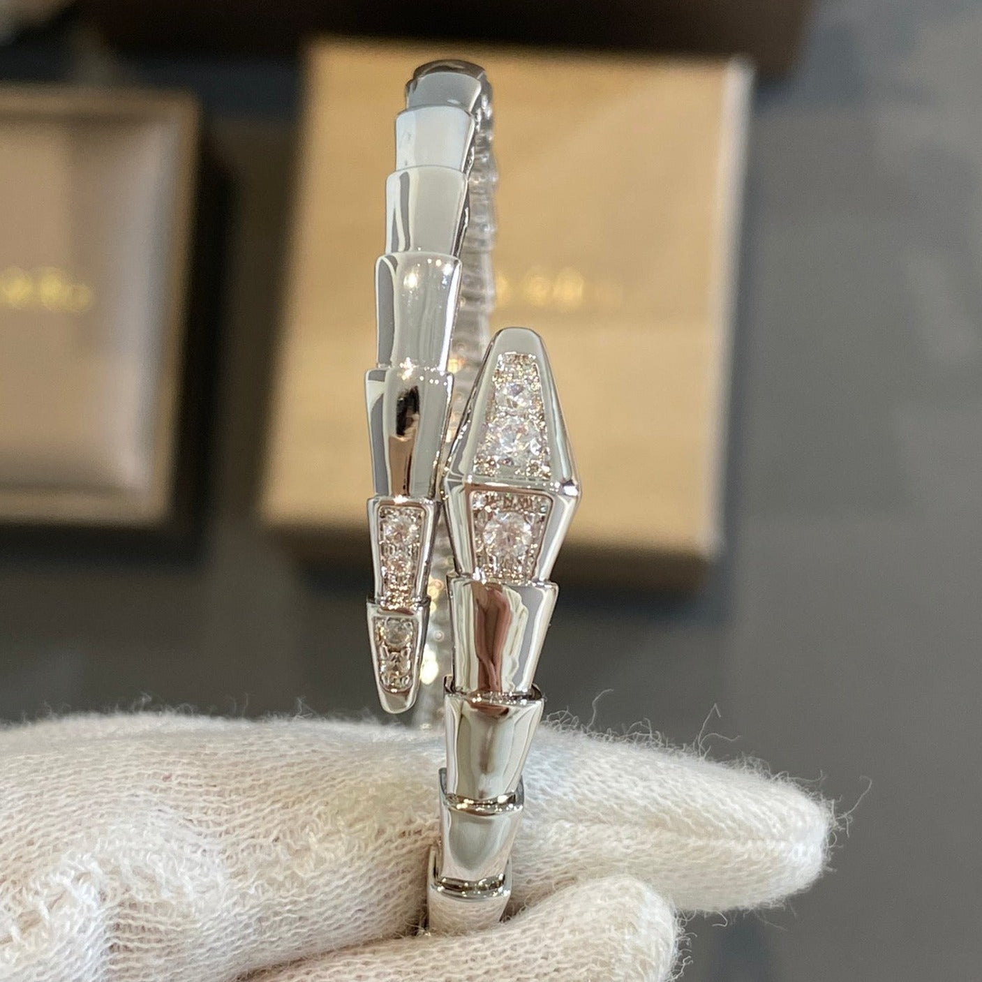 [Kincade Jewelrys]SERPENTI BRACELET DIAMONDS SILVER