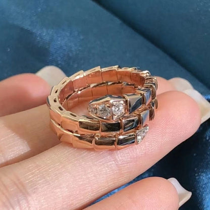 [Kincade Jewelrys]SERPENTS DOUBLE ROW DIAMOND RING