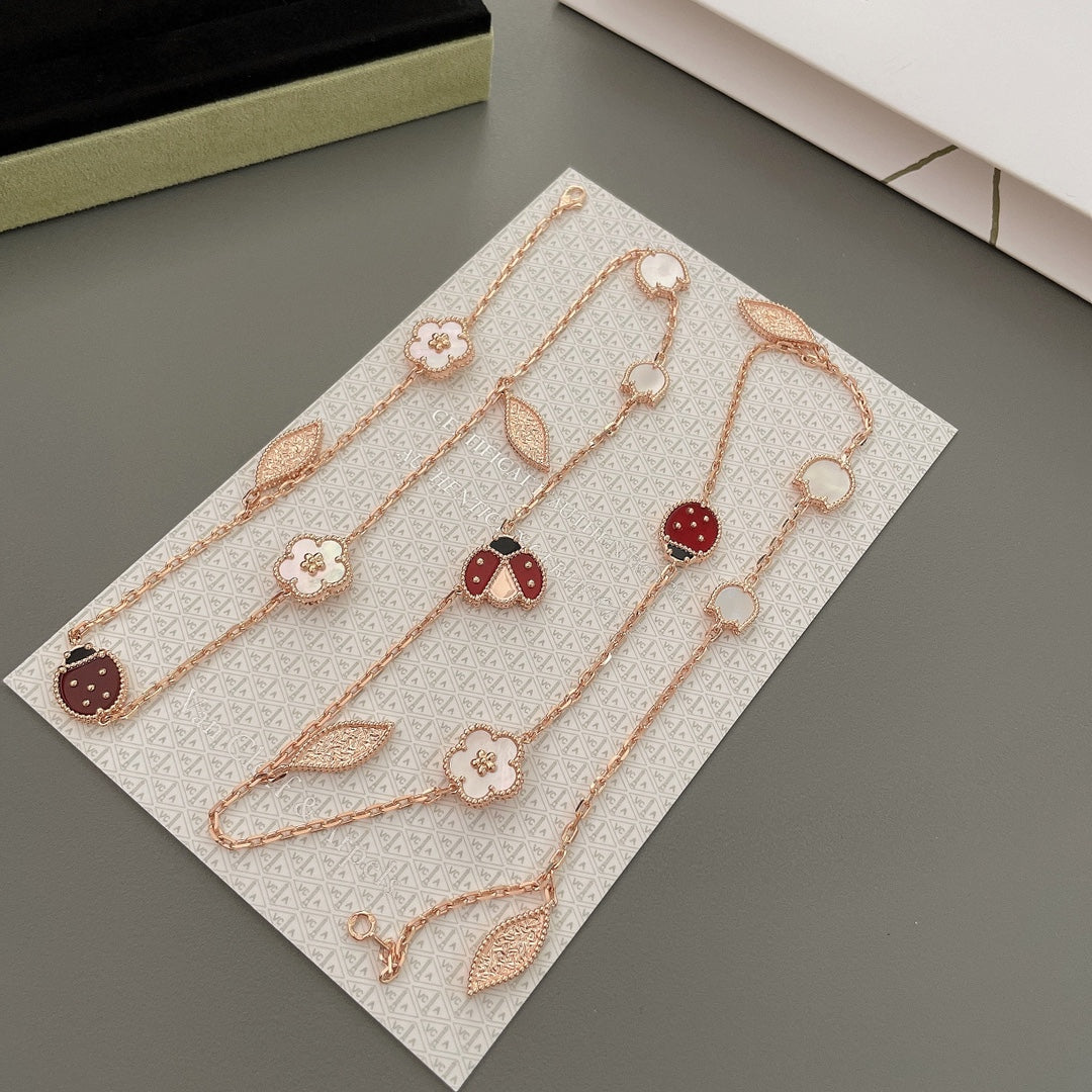 [Kincade Jewelrys]LUCKY SPRING 15 MOTIFS ROSE GOLD NECKLACE