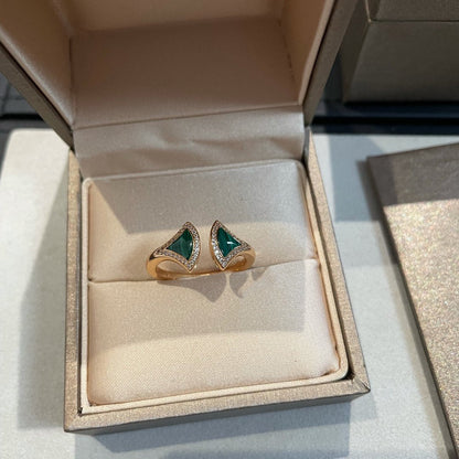 [Kincade Jewelrys]Anillo abierto Dream Malaquita Diamante