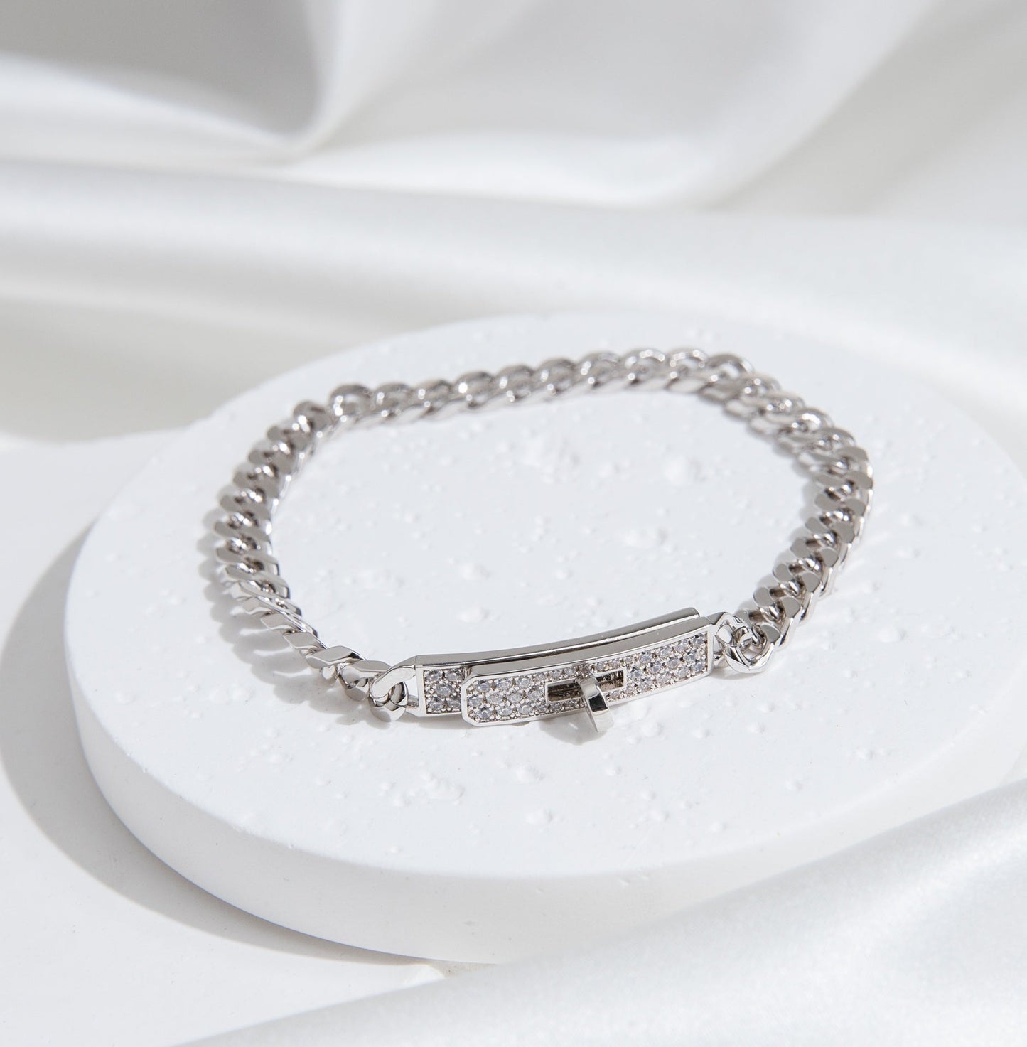 [Kincade Jewelrys]KELLY CHAIN SILVER DIAMOND BRACELET