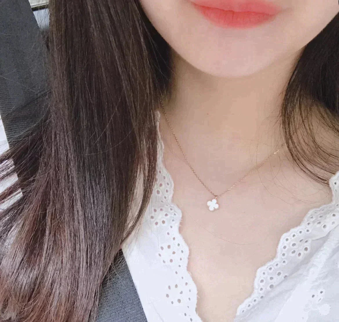 [Kincade Jewelrys]CLOVER MINI 9.5MM WHITE MOTHER-OF-PEARL NECKLACE