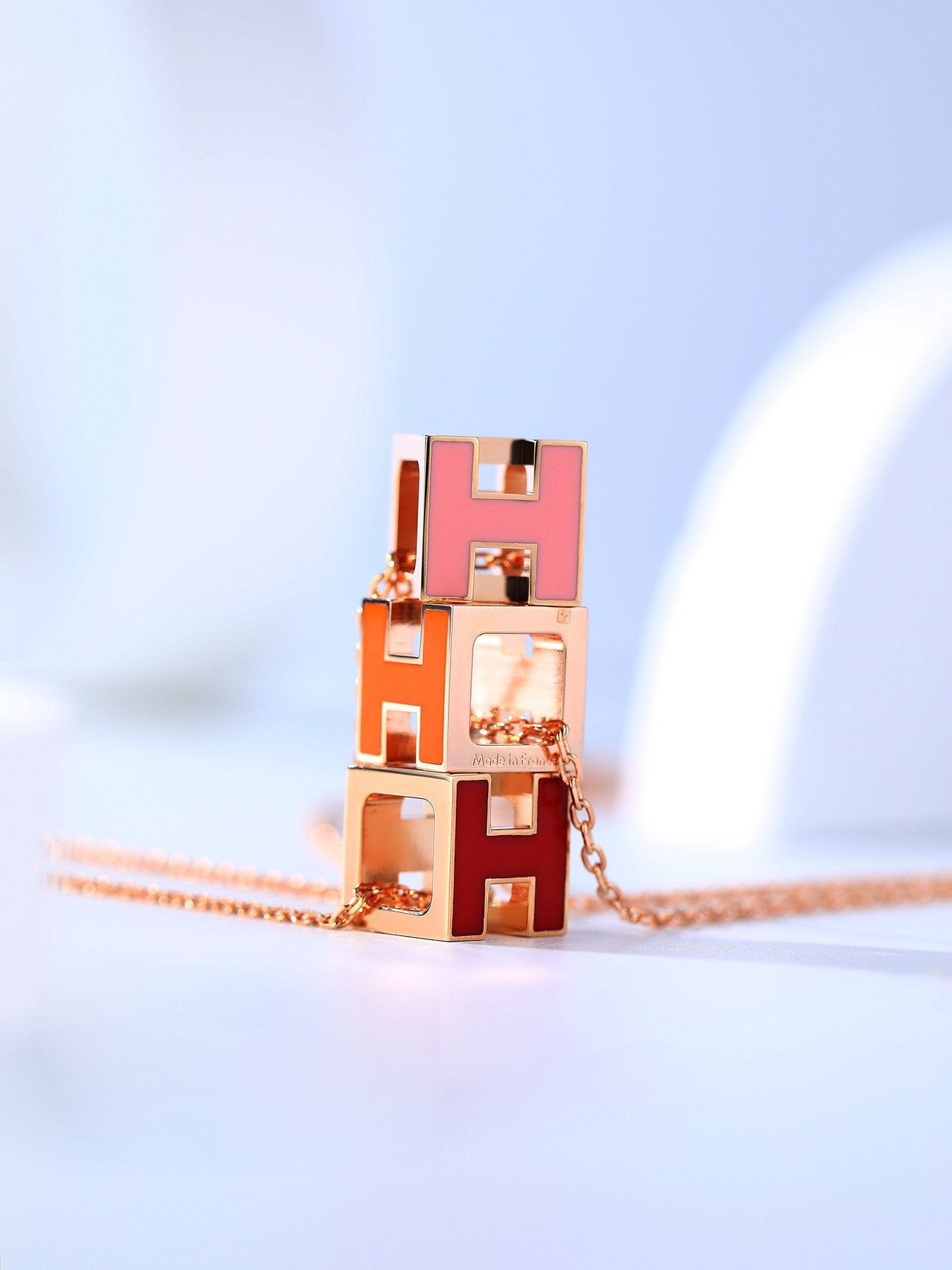 [Kincade Jewelrys]H CAGE PINK GOLD NECKLACE