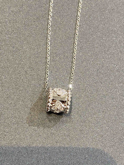[Kincade Jewelrys] COLLAR DE PLATA CON DIAMANTES Y PEDANTE DE PERLEE 