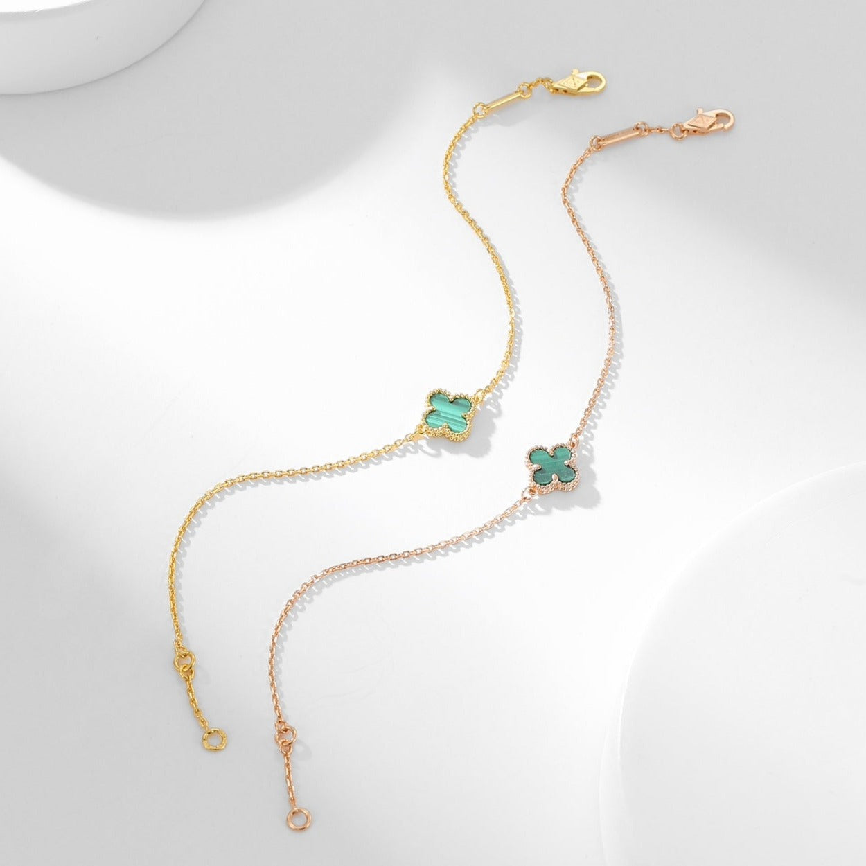 [Kincade Jewelrys]CLOVER BRACELET MALACHITE 1 MOTIF